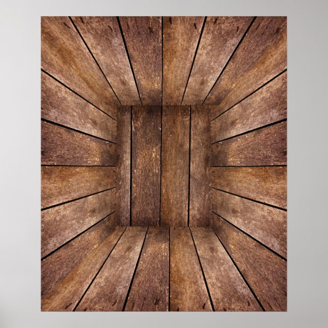 Affiche Cube en bois Abstrait (Devant)