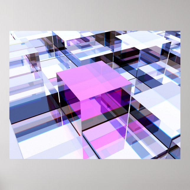 Affiche Cube violet unique (Devant)