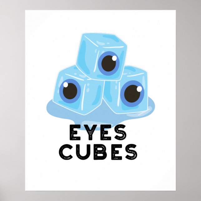 Affiche Cubes d'yeux amusant jeu de glace (Devant)