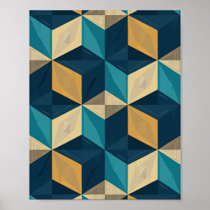 Affiche Cubes géométriques 3D