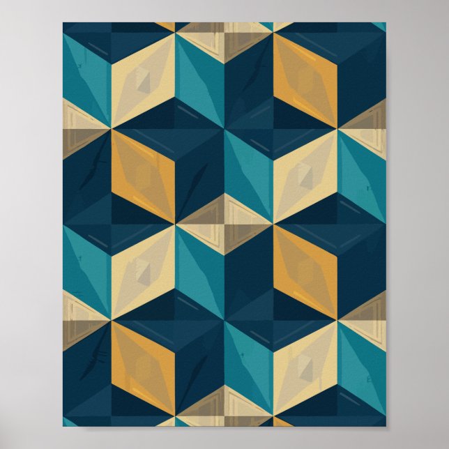Affiche Cubes géométriques 3D (Devant)