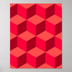Affiche Cubes rouges