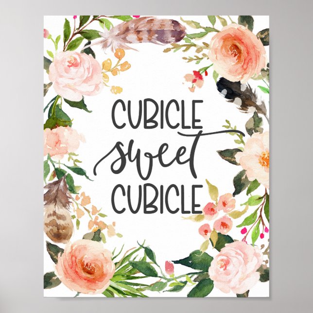 Affiche Cubicle douce cubicule, décor de bureau (Devant)