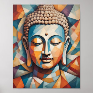 Affiche Cubisme Abstrait Bouddha Gautama