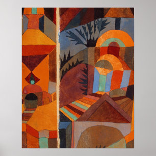 Affiche Cubisme Abstrait coloré Klee Art moderne