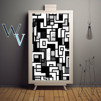 Affiche Cubisme Art noir et blanc