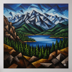 Affiche Cubisme de montagne