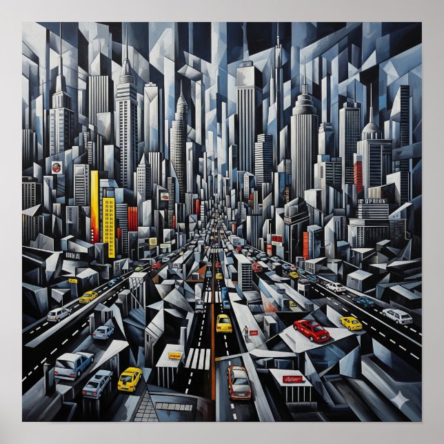 Affiche Cubisme urbain (Devant)