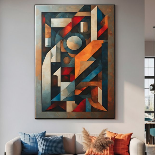 Affiche Cubiste Moderne Géométrique Abstrait (Créateur téléchargé)