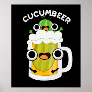Affiche Cucum-beer Funny Beer Pun Dark BG