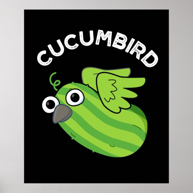 Affiche Cucumbird Funny Veggie Cucumber Pun Dark BG (Devant)
