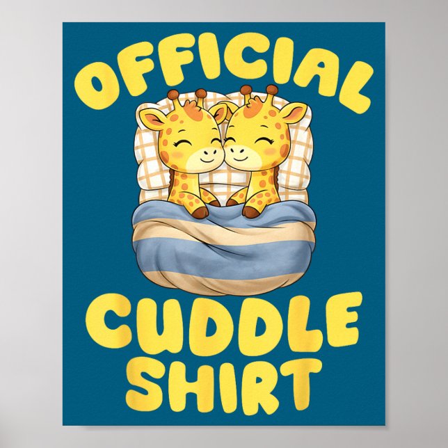 Affiche Cuddle Cute Giraffes Couple Valentine's Day  (Devant)