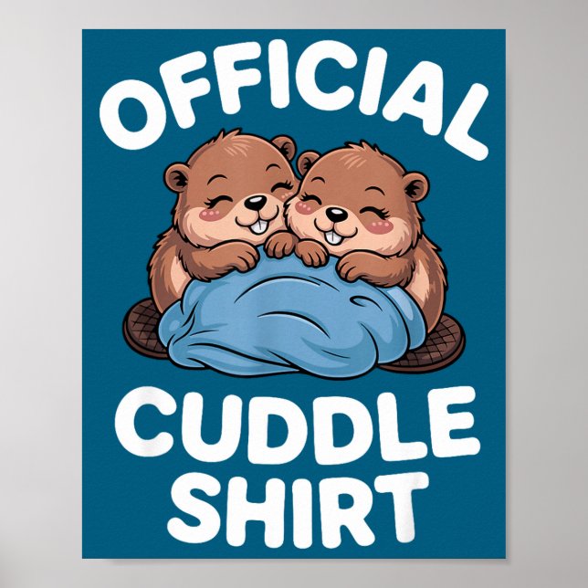 Affiche Cuddle Shirt Cute Beavers Snuggling  (Devant)