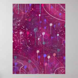 Affiche Cueillette de Baies Cosmiques : Art Abstrait