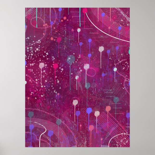 Affiche Cueillette de Baies Cosmiques : Art Abstrait (Devant)