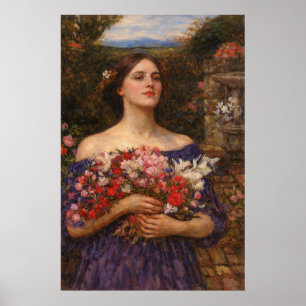 Affiche Cueillez les boutons de rose par John William Wate