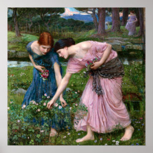 Affiche Cueillez les boutons de rose par John William Wate