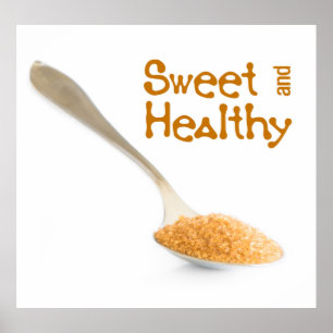 Affiche Cuillère à café et sucre brun