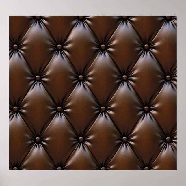 Affiche Cuir au chocolat : Texture luxueuse d'Upholstery (Devant)