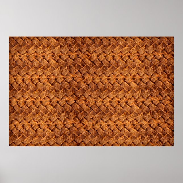 Affiche Cuir Brown tissé fond cuir, marron, backgr (Devant)