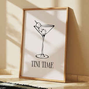 Affiche Cuisine à Cocktails Minimaliste "Tini Time" Martin