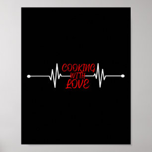 Affiche Cuisine Avec Amour Drôle Cuisine Chef Cadeau