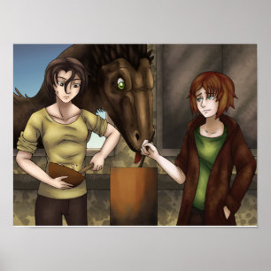 Affiche Cuisine avec les dinosaures