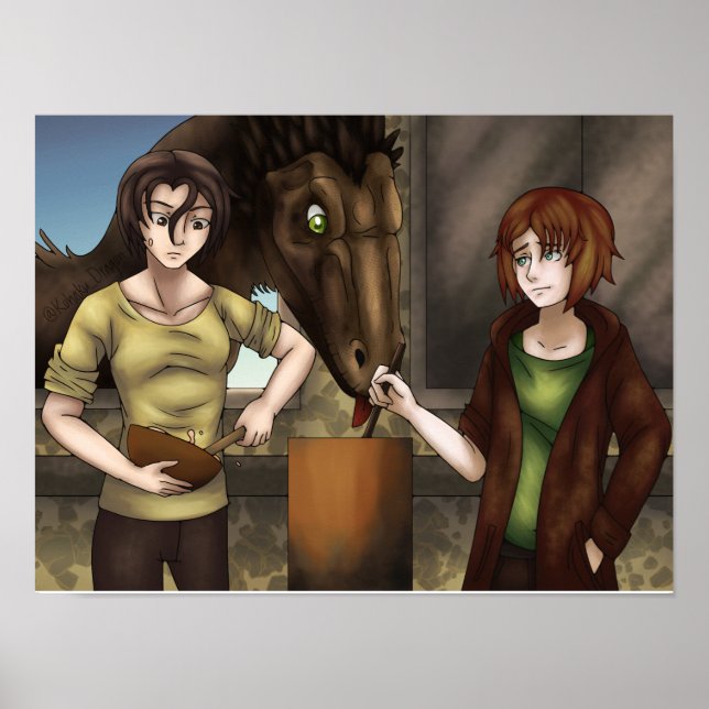 Affiche Cuisine avec les dinosaures (Devant)