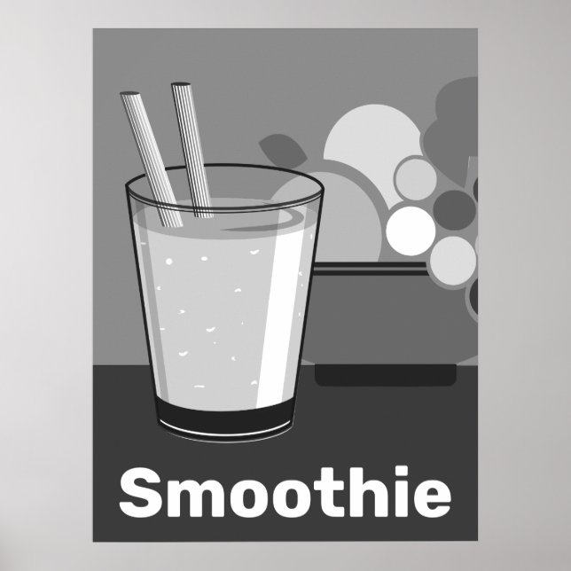 Affiche Cuisine blanche et noire moderne (Devant)