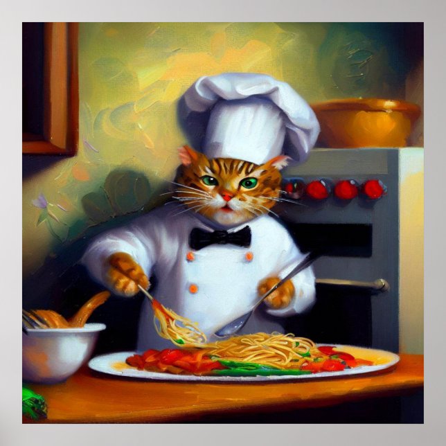 Affiche Cuisine de chat Spaghetti (Devant)