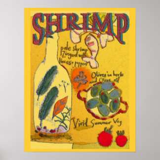 Affiche Cuisine de crevettes Abstraite