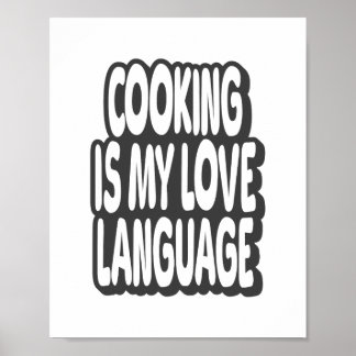 Affiche Cuisine Est Ma Langue D'Amour Citation Vintage