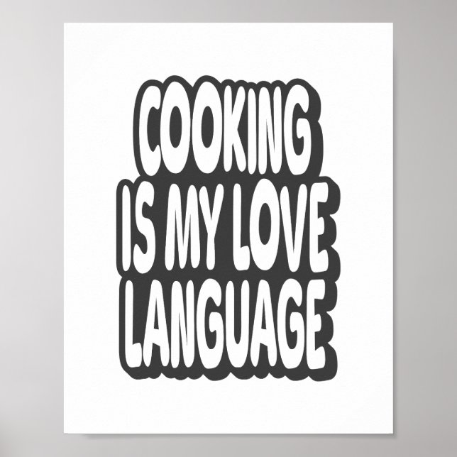 Affiche Cuisine Est Ma Langue D'Amour Citation Vintage (Devant)