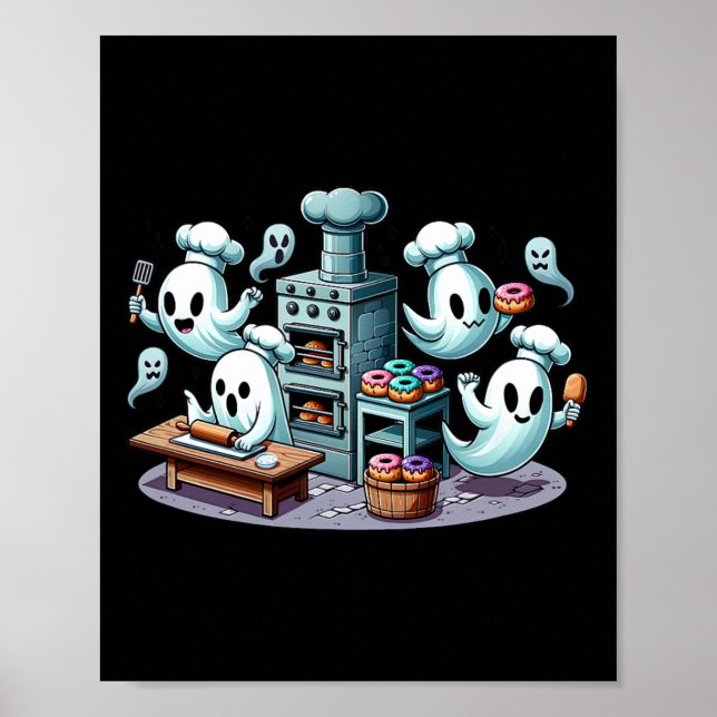 Affiche Cuisine Halloween Ghost Pour Enfants Et Halloweis (Devant)