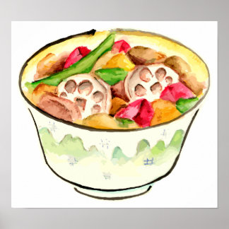 Affiche Cuisine japonaise. Chikuzen-ni.