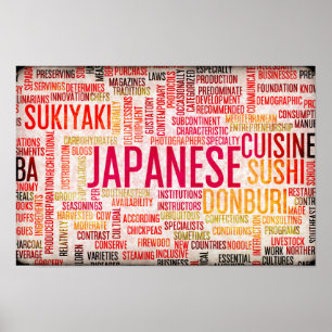 Affiche Cuisine japonaise Menu Arrière - plan