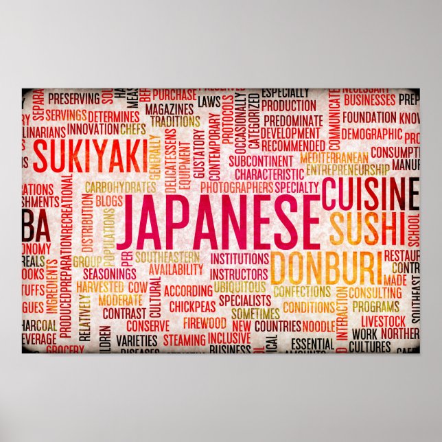 Affiche Cuisine japonaise Menu Arrière - plan (Devant)