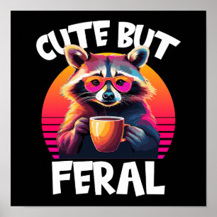Affiche Cuisine Mais Feral Raccoon Retro Lover café