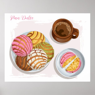 Affiche Cuisine mexicaine Concha Pan Dulce & Champurrado M
