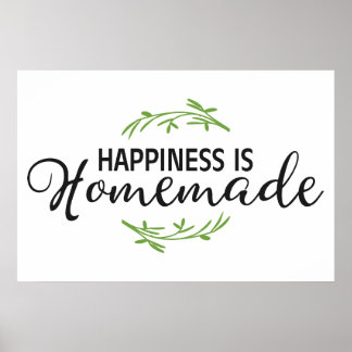 Affiche Cuisine mignonne mot art bonheur est fait maison
