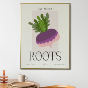 Affiche Cuisine Moderne Art Végétal Racines Alimentaire Mi