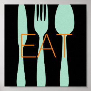 Affiche cuisine moderne et audacieuse citation mot art