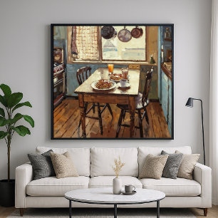 Affiche Cuisine Petit Déjeuner - Style Impressionniste