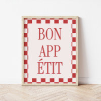 Cuisine rétro À damiers Motif "Bon Appétit"