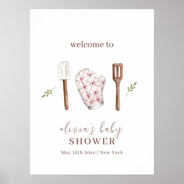 Affiche Cuisine Rustique Cuisine Stuff Baby shower Accueil (Devant)