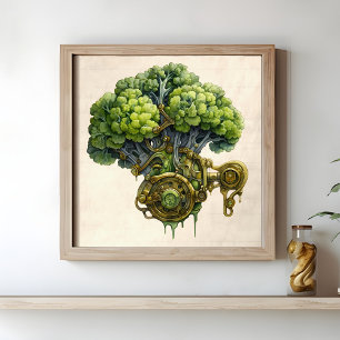 Affiche Cuisine Steampunk art, Broccoli