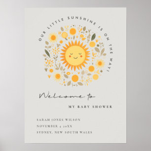 Affiche Cuisine Sunshine Boho Baby shower Sun Bienvenue