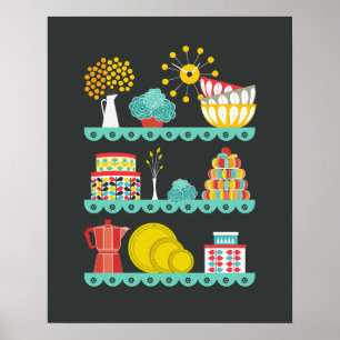 Affiche Cuisine vintage de mod
