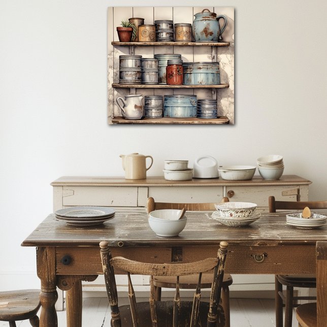 Affiche Cuisine vintage Étagère Armoires Jar Pot Pitcher (Créateur téléchargé)