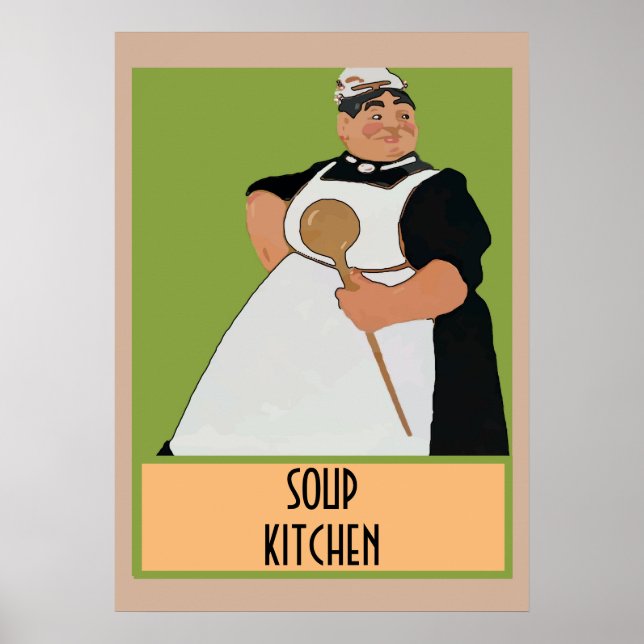 Affiche Cuisinier de soupe, ajouter un texte sur l'affiche (Devant)